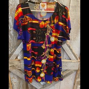 Ameri Mode bling wine bottle print tunic